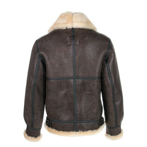 Custom <b>Men</b> Winter Leather <b>Jacket</b> Faux Fur Collar Zip Up Bomber <b>Warm</b> Vintage Style <b>Jacket</b> For Unisex Comfort Wear - Product Image 2