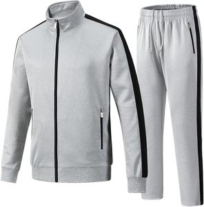Ensemble de survêtement de performance pour homme, veste moderne à col montant et pantalon de jogging à taille élastique, vêtements de sport athlétiques - Product Image 1