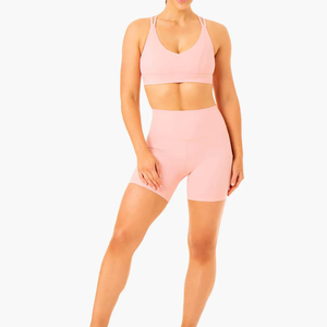 Nouveau design – Short de sport respirant et écologique pour femme, taille haute, grande taille, en tricot, avec cordon de serrage et poche zippée - Product Image 3
