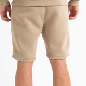 Conjunto Deportivo de Sudadera con Capucha y Pantalones Cortos Beige para Hombre, Marca Glory, Diseño Estético de Atardecer y Paisaje, 2 Piezas, Verano - Product Image 5