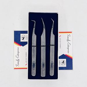 Pince à épiler Somofy Enterprises en acier inoxydable japonais sur mesure, pointe dentelée, argentée, antistatique, préhension parfaite, précision - Product Image 2