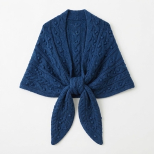 Châle en tricot doux et chaud pour l'hiver, écharpe cape poncho en tricot torsadé épais pour femme, fournisseur en gros d'usine - Product Image 1