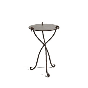 Midcentury Modern Brass <b>Round</b> Pedestal <b>Side</b> <b>Table</b> Metal Accent End <b>Table</b> Rimmed Metal Top Cocktail <b>Table</b> - Product Image 5