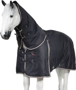 Waterproof Turnout Horse <b>Rug</b> <b>Navy</b> <b>Blue</b> Oxford Fabric Large Tail Flap 2 Leg Straps All Seasons Outdoor Use - Product Image 3