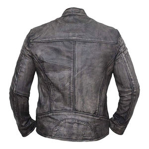 Chaqueta de Cuero Vintage Estilo Biker para Hombre, Personalizada, de Primera Calidad, al por Mayor, Chaqueta de Cuero Desgastada Estilo Cafe Racer OEM - Product Image 3