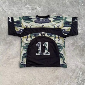 Camiseta de Manga Corta con Cuello Redondo y Estampado de Camuflaje para Hombre, con el Número 11, Transpirable, Corte Regular, Estilo Deportivo, Tejido de Poliéster - Product Image 1
