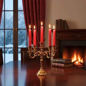 Premium 5 Arms Candelabra Candle <b>Holder</b> Aluminum Candelabra Candle Stand for Home Decor Wedding Table <b>Holder</b> At Good Price - Product Image 4