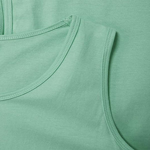 Men <b>Tank</b> <b>Tops</b> 100% Cotton Silver and <b>White</b> Sleeveless Undershirts Tagless Ribbed Slim Fit Muscle <b>Tank</b> <b>Top</b> with Scoop Neck - Product Image 4
