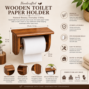 Porte-papier toilette mural moderne en bois de qualité supérieure, gain de place, étagère élégante pour serviettes, accessoires de maison - Product Image 5