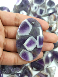 Natural Chevron Amethyst Cabochons Gemstone for Jewelry Making Pendant Purple Color Free Size - Product Image 5
