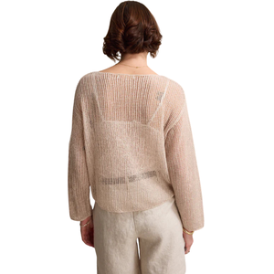 Suéter de punto de malla de lino para mujer, transpirable, ligero, de verano, jersey de manga larga, informal, elegante, a la moda - Product Image 4