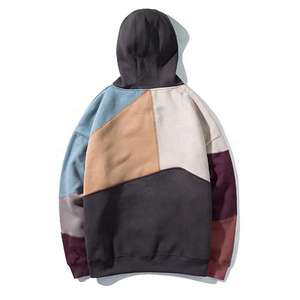 Sudadera con capucha y sudadera de algodón azul de alta calidad OEM personalizada con bordado liso y paneles para hombre - Product Image 2