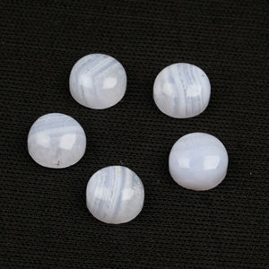 Cabujón de Ágata Azul Natural de Primera Calidad, Corte Redondo de 10 mm, Calibrado, Suelto para Joyería, Tamaño Personalizado - Product Image 2