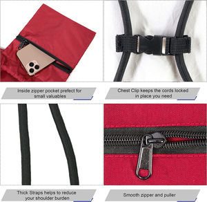 <b>Drawstring</b> <b>Backpack</b> Gym Sports Bag with Front Zipper Pocket and Inner Pocket String <b>Backpack</b> - Product Image 3