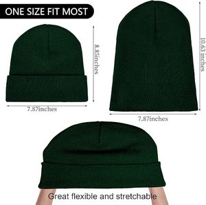 Bonnet d'hiver tricoté en gros, personnalisable avec logo, bonnet chaud à revers unisexe, bonnet côtelé, broderie personnalisée, chapeau d'hiver - Product Image 3