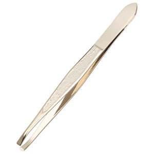 แหนบถอนขนคิ้วสีโรสโกลด์ ดีไซน์ใหม่ปี 2026 หรูหราสีดำด้าน ปลายเฉียง สำหรับถอนขนอย่างมืออาชีพ ระดับซาลอน อุปกรณ์เสริมความงาม - Product Image 1