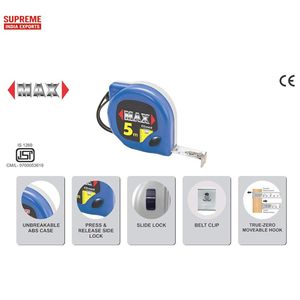 Cinta métrica 3M 5M Regla métrica de ABS irrompible profesional con bloqueo lateral de liberación de prensa y clip de cinturón opcional para uso en el trabajo - Product Image 3