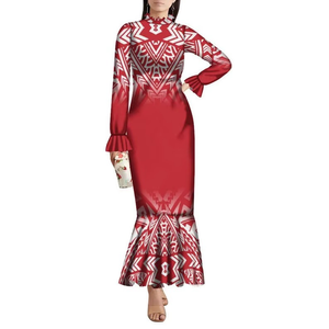 Elegante Vestido de Noche de la Isla de Samoa con Doble Manga, Vestido Tongan Puletasi Personalizado para Mujer - Product Image 3