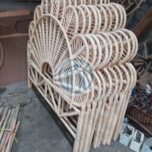 New Arrival Sustainable Handwoven Rattan <b>Headboard</b> Curved Shape Natural <b>Cane</b> Bed <b>Headboard</b> Handmade Boho Bedroom Wholesale - Product Image 5