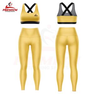 Ensemble de sport slim pour femme en polyester, legging de yoga et tenue de fitness avec design personnalisé, ensemble de yoga pour femme en gros - Product Image 3