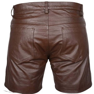 Shorts cargo en cuir véritable noir pour homme, vêtements en cuir écologiques, respirants, séchage rapide, shorts 100% cuir véritable - Product Image 4
