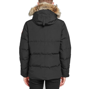 Veste parka en duvet de canard à fermeture éclair pour homme avec logo personnalisé, en polyester et plumes, avec service OEM pour la saison hivernale - Product Image 1