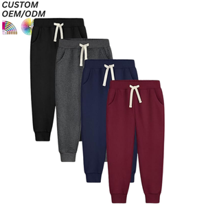 Pantalon pour enfants en molleton épais tricoté 100% coton, élastique, longueur intégrale, style décontracté chic, ODM, pour garçons et filles de 4 à 14 ans, automne/hiver - Product Image 4