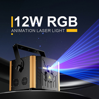 Luz Láser SHEHDS de 12W RGB DMX512 con Entrada ILDA, Luz Láser de Animación para DJ, Discoteca, Bar, Boda