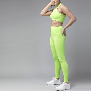 Conjunto de Yoga para Mujer, Diseño Moderno, Spandex/Poliéster, Transpirable, Ecológico, 2 Piezas, Diseño Sólido, Ropa de Gimnasio - Product Image 2
