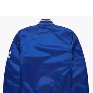 Blouson Bomber brodé pour homme, veste d'extérieur universitaire en polyester à manches longues, coupe-vent avec boutons et revêtement. - Product Image 2