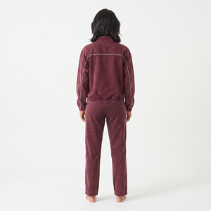 Conjunto Deportivo Casual para Mujer con Logotipo Personalizado, Chaqueta con Cierre Completo y Corte Regular, Lavado Ácido, Ribete en Contraste - Product Image 2