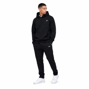 Survêtement à capuche pour homme avec logo personnalisé, en molleton de coton, coupe ajustée, style streetwear, vêtements de sport, ensemble deux pièces - Product Image 1