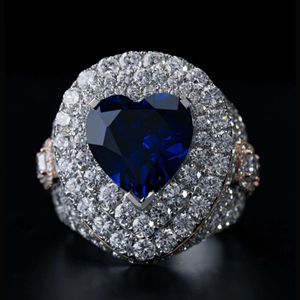 Anillos de Diamantes Moissanite VVS de Alta Calidad con Diseño de Corazón para Hombre y Mujer, Joyería de Plata de Ley 925 - Product Image 1