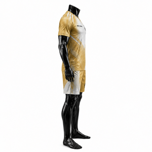 Adult Size <b>BIN</b> FATEH Men's Soccer Uniform Set <b>Gold</b> White Sublimation Print Breathable Polyester Soccer Uniform Set 2026 - Product Image 3