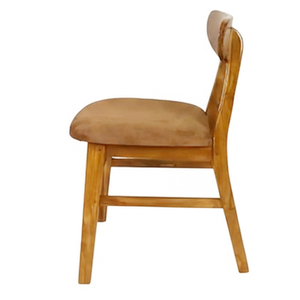 Chaise de salle à manger pliable tendance scandinave minimaliste haut de gamme en teck naturel avec siège rembourré, écologique, pour appartement et villa - Product Image 6