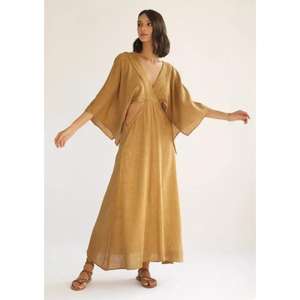 Vestido Maxi Boho de Maternidad para Mujer, Cuello en V, Sin Mangas, Corte Lateral, Holgado, para Verano y Playa, 100% Algodón Ecológico - Product Image 2