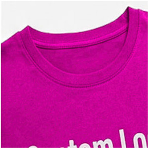 เสื้อยืดคอกลมแขนสั้นทรงปกติผ้าฝ้ายสีพื้นคุณภาพสูงสำหรับผู้หญิง รับผลิตตามสั่งพร้อมสกรีนโลโก้ขายส่ง - Product Image 2