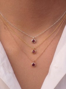 <b>Ruby</b> <b>Necklace</b>, Bezel Set <b>Necklace</b>, Gold <b>Ruby</b> Pendant, Delicate <b>Ruby</b>, Round Cut <b>Ruby</b>, July Birthstone Gift - Product Image 6