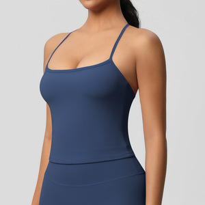 Débardeurs pour femmes en nylon avec impression de logo personnalisée, style décontracté, col carré, taille plus, débardeur de sport, style décontracté - Product Image 2