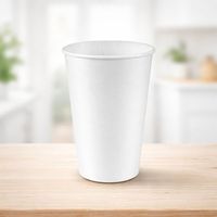 Gobelets en papier biodégradables écologiques ProTakeOut 24 oz à paroi simple, blancs, anti-fuite, durables, avec rebord de 90 mm, lot de 500 (25/20) – Nouveauté !