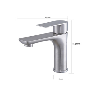 Robinet Mitigeur de Lavabo Moderne en Acier Inoxydable SUS304 Doré Brossé, à Tige Unique, pour Eau Froide et Chaude, Idéal Hôtels - Product Image 3