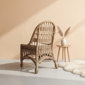 Handmade Durable Eco-Friendly Natural Rattan <b>Dining</b> <b>Armchair</b> with Cushion Rustic Design for Home Hotel & Outdoor Use - Product Image 4