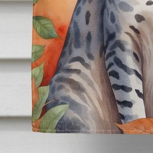 Gato egipcio Mau hojas de otoño gran manga de porche poste decorativo patio Banner ilustraciones Multicolor poliéster casa pared colgante gato - Product Image 4