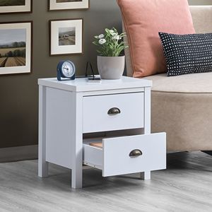 Pre-Assembly Nightstand with Charging Station USB Type-<b>C</b> Drawer Slide for Bedroom or Living Room End <b>Table</b> Drawers - Product Image 3