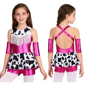 6-16 Kids Girls <b>Cowgirl</b> Costume Metallic <b>Dress</b> For Cosplay Themed Party Stage Performance Parties Dance Party Props - Product Image 2