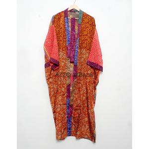 Bata Larga con Estampado Paisley Morado para Mujer, Cuello Mandarín, Manga Tres Cuartos, Elegante Ropa de Dormir Tejida, Kimono de Seda - Product Image 5
