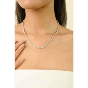 Natural Diamond Wedding Necklace 6.72 Ct Vintage Style 14K Gold - Product Image 3