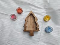 Bol en bois artisanal Curio Craft pour bougies de Noël et récipient rustique pour bougies en cire de soja |   Décoration intérieure