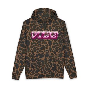 Sweat à capuche personnalisé pour femme avec logo, imprimé camouflage ou motif léopard, coupe oversize en polaire, impression sérigraphique sur mesure - Product Image 1
