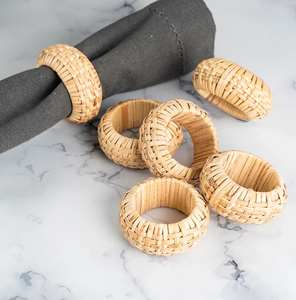 Anillo para Servilletas de Ratán Tejido de la Mejor Calidad, Decoración de Mesa, Artesanía, 2 Piezas, para Mesa de Comedor, Reuniones Familiares Diarias - Product Image 6